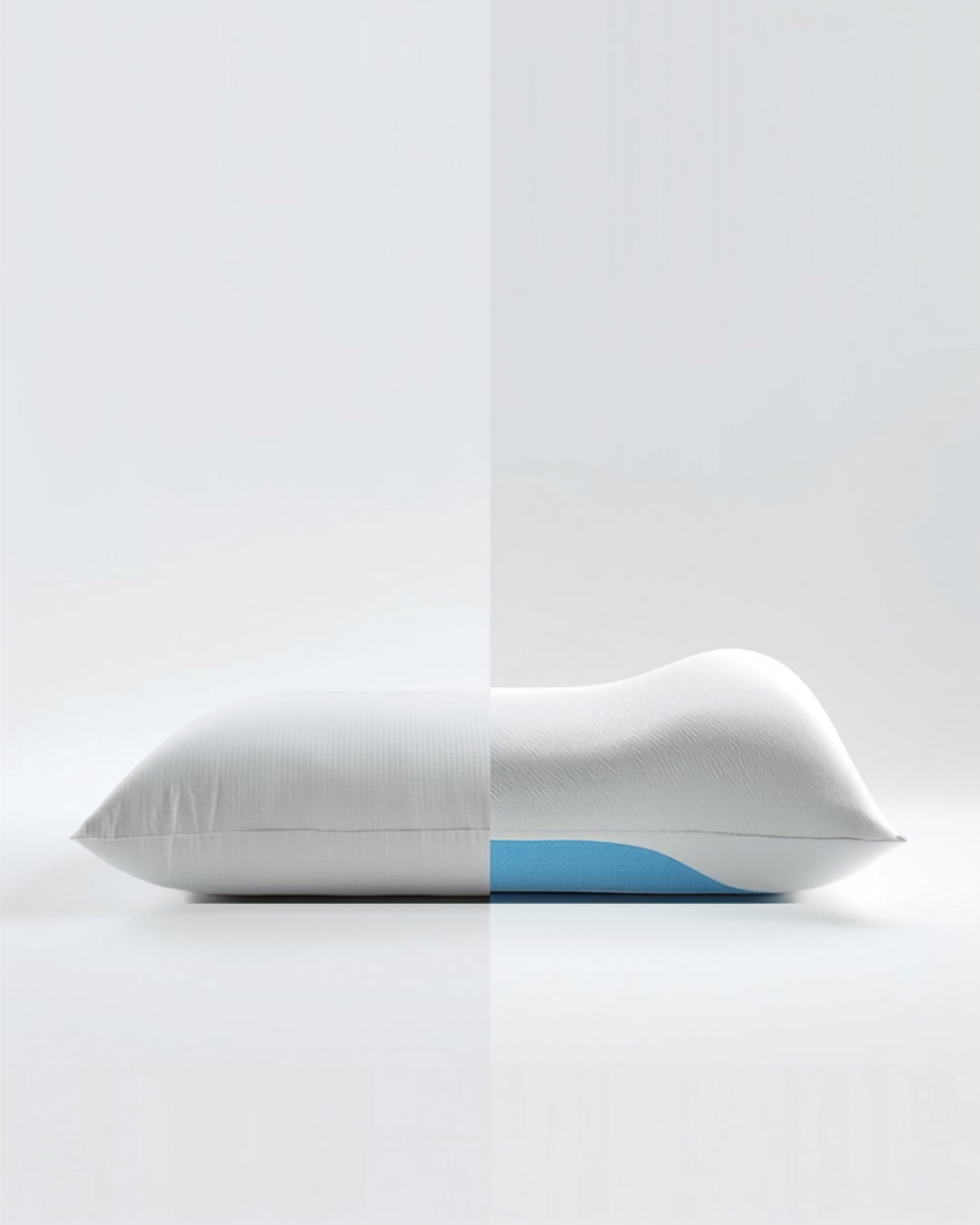 Comparison of ordinary pillow versus CervaCloud ergonomic contour pillow