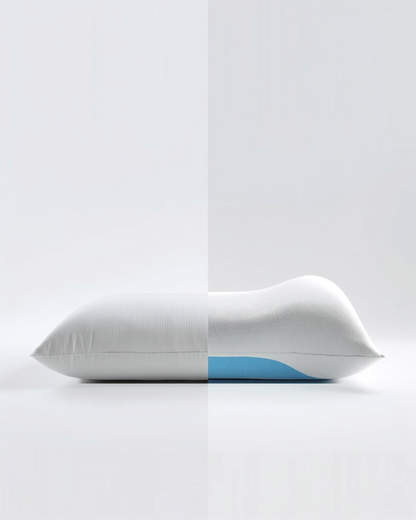 Comparison of ordinary pillow versus CervaCloud ergonomic contour pillow