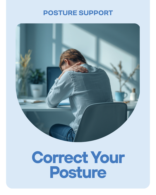 Person with slouched posture at desk - the problem PostureFix solves