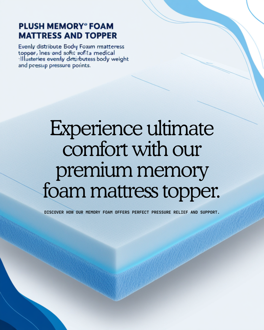 Pressure relief diagram for memory foam mattress topper