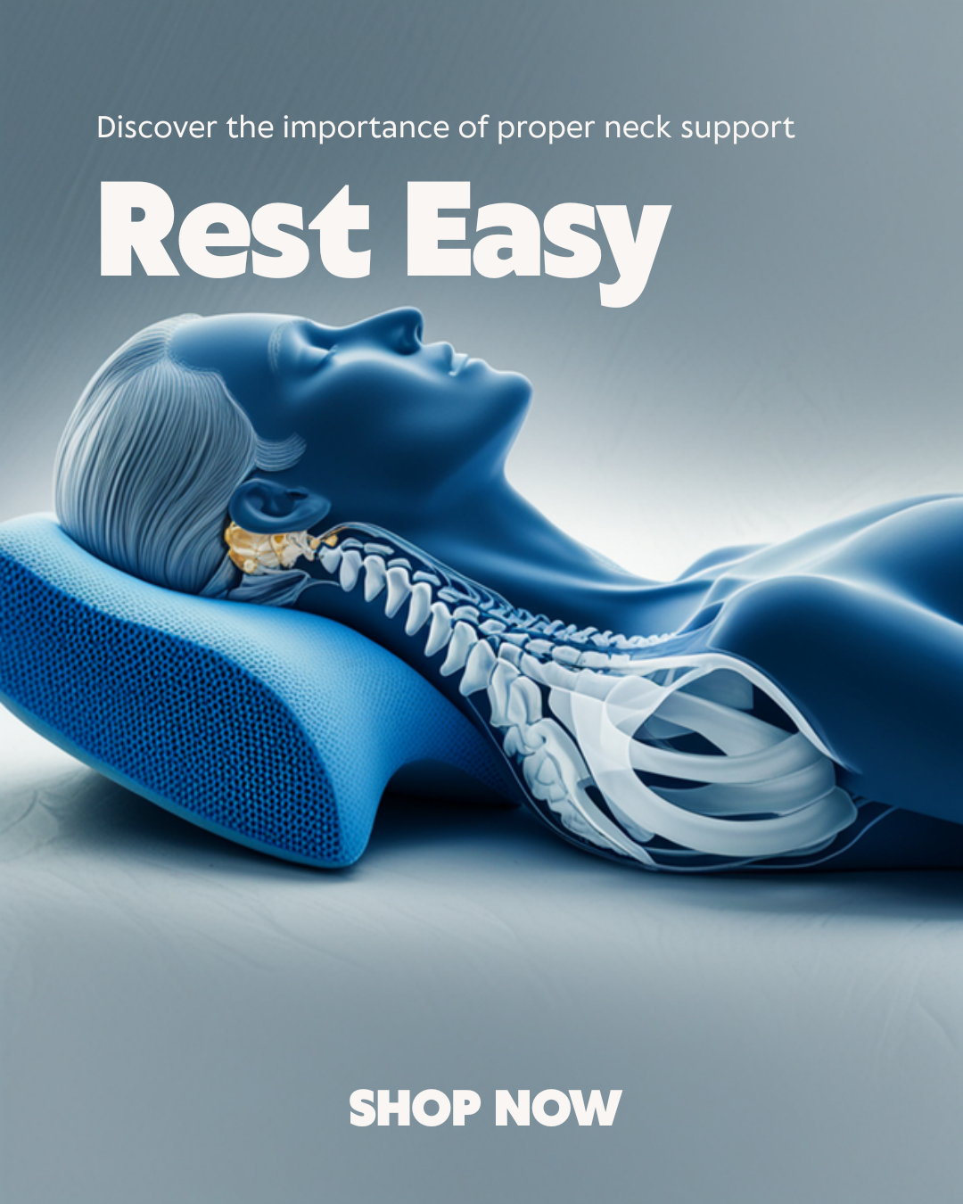Cervical spine alignment diagram showing how CervaCloud supports the neck