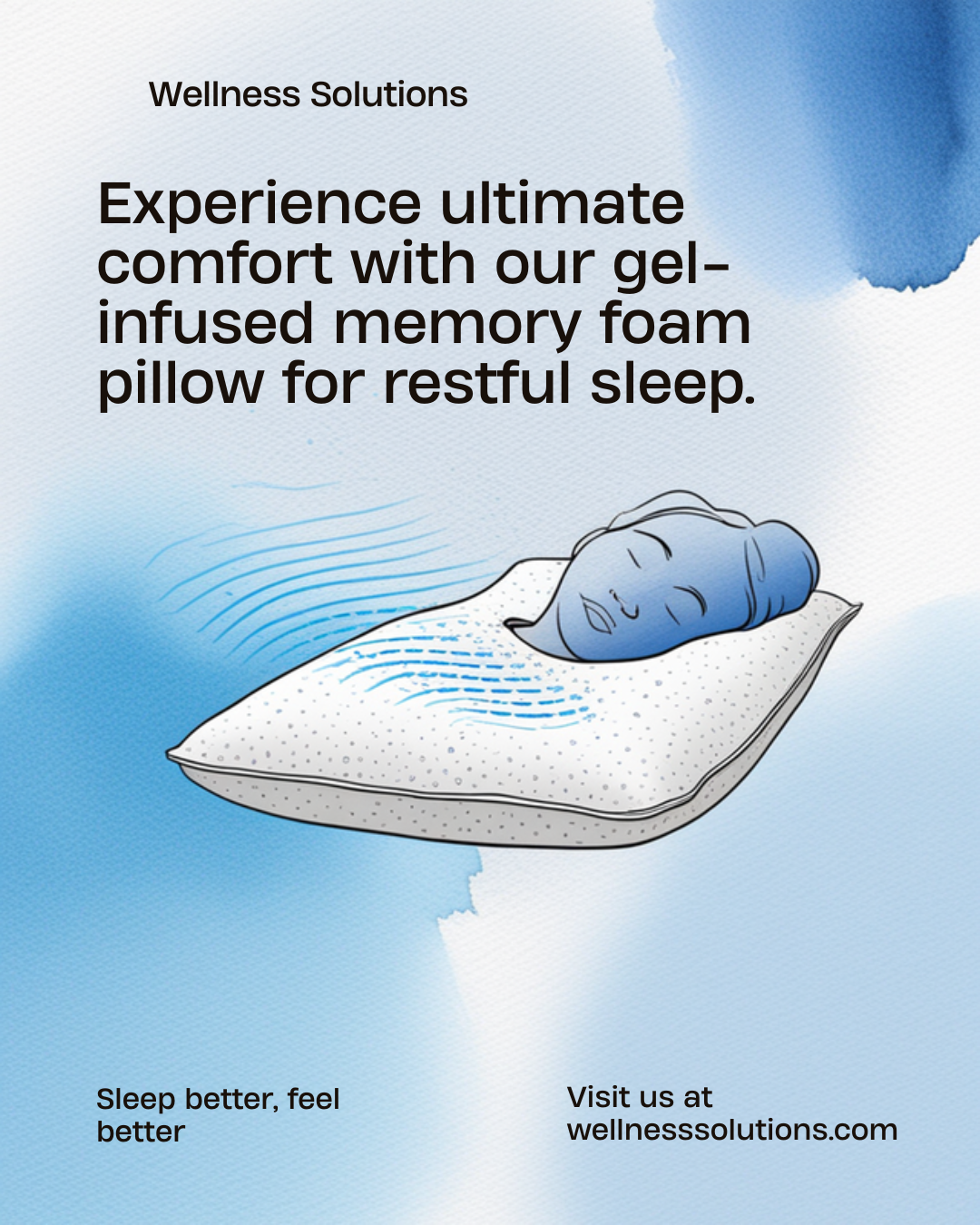 Heat dissipation diagram for gel-infused cooling pillow