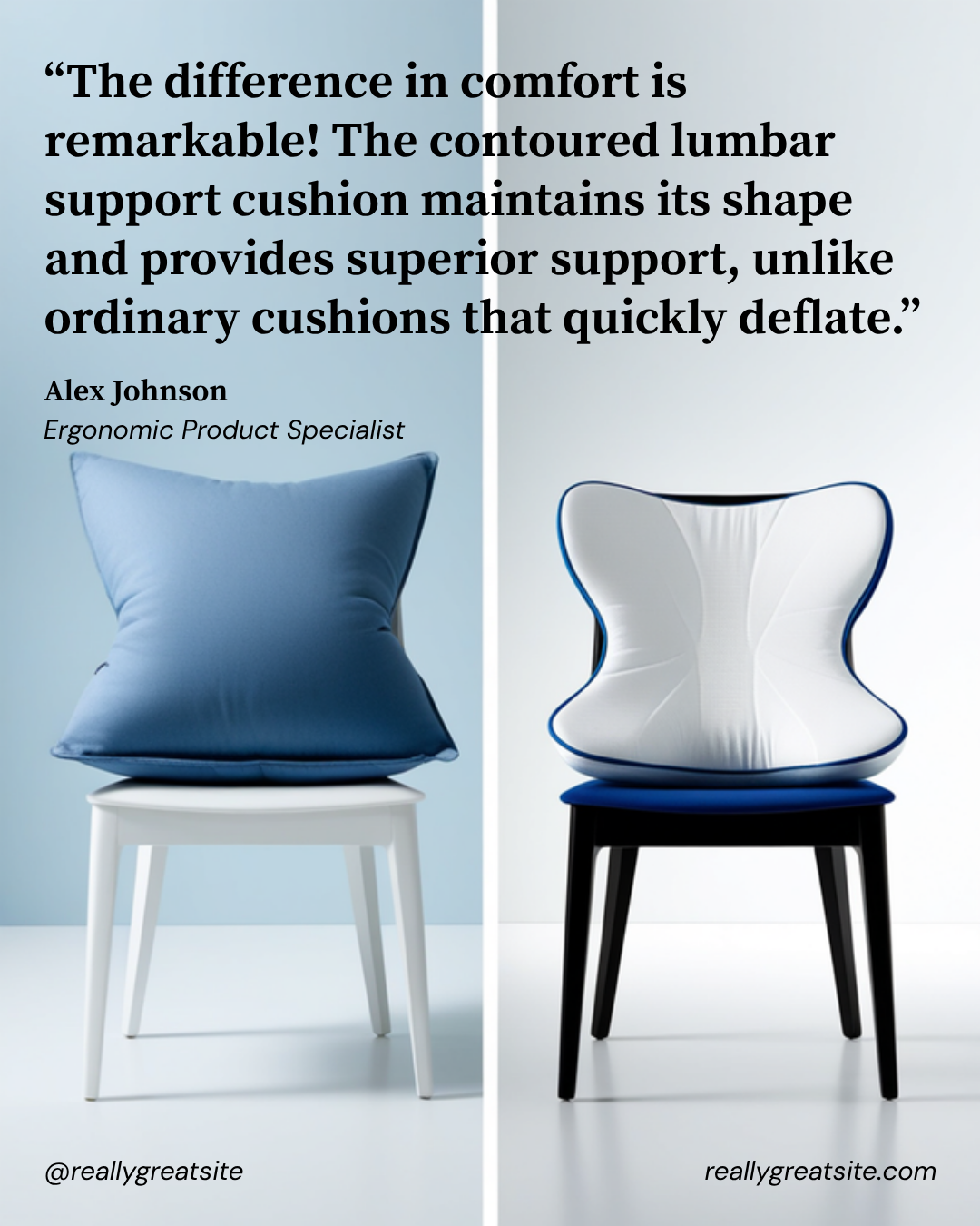 Comparison of ordinary cushion versus SpineRest ergonomic lumbar cushion