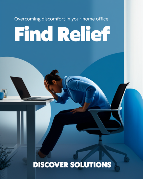 Person with lower back pain at desk - the problem SpineRest solves