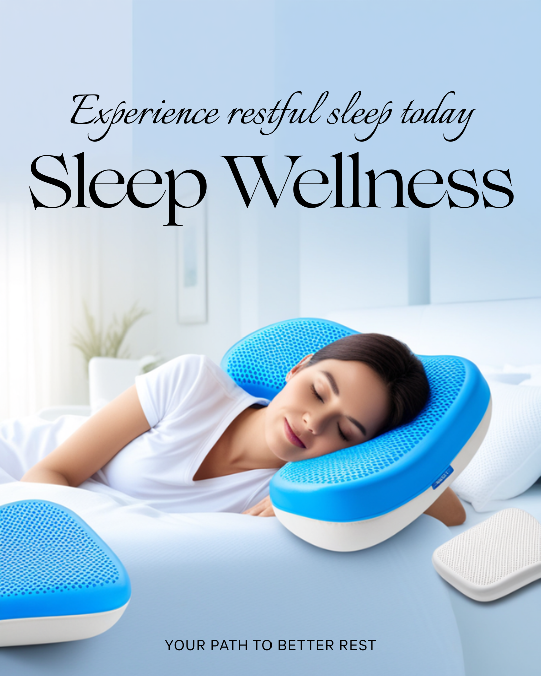 Person sleeping cool and comfortable on CoolNight gel pillow